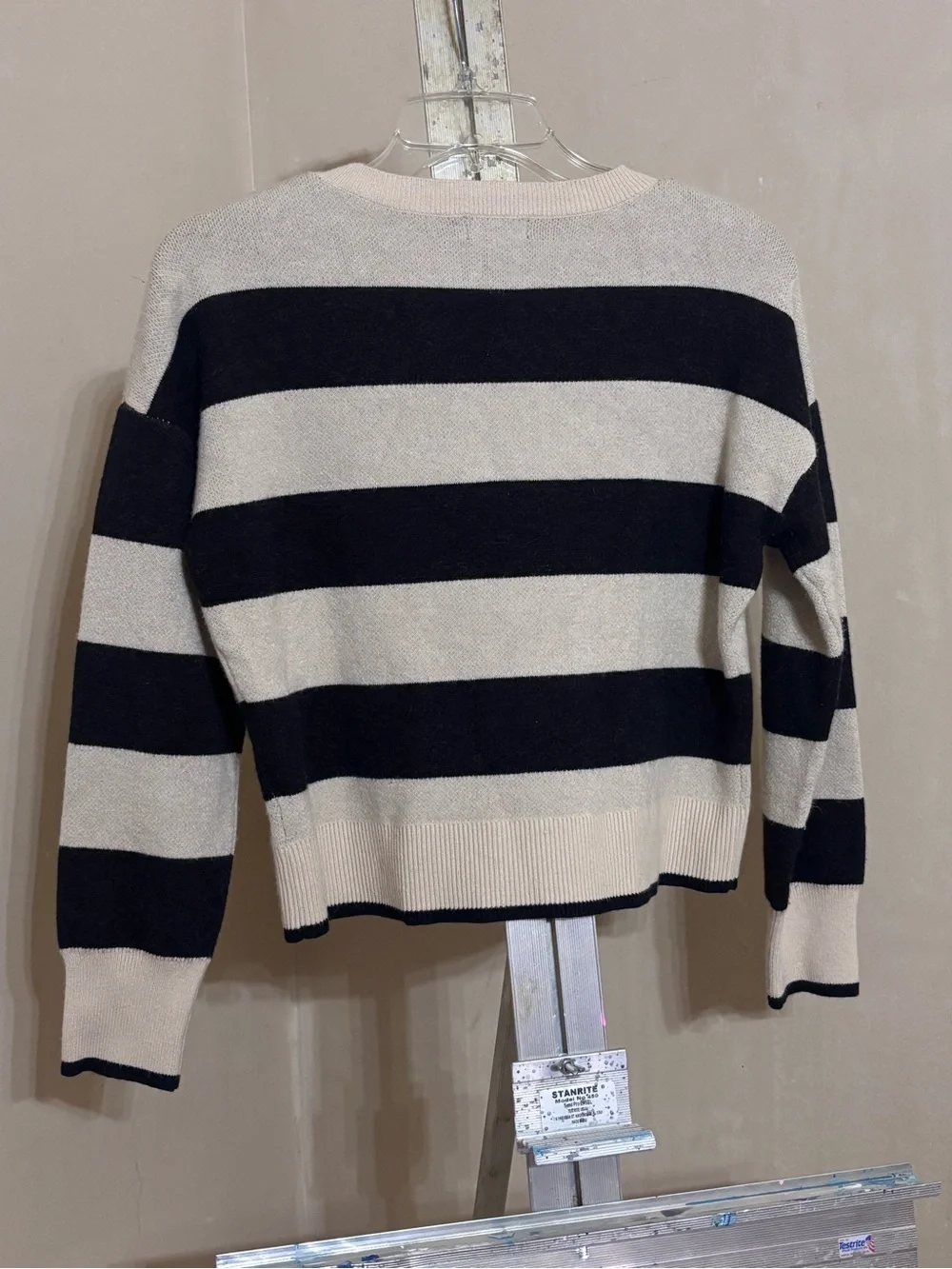 Originality Big Girls Striped Smiley Face Knit Crewneck Sweater Size XL